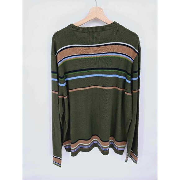 J. Crew Men's Green Vintage Knit Striped Sweater Size XXL - Picture 3 of 6